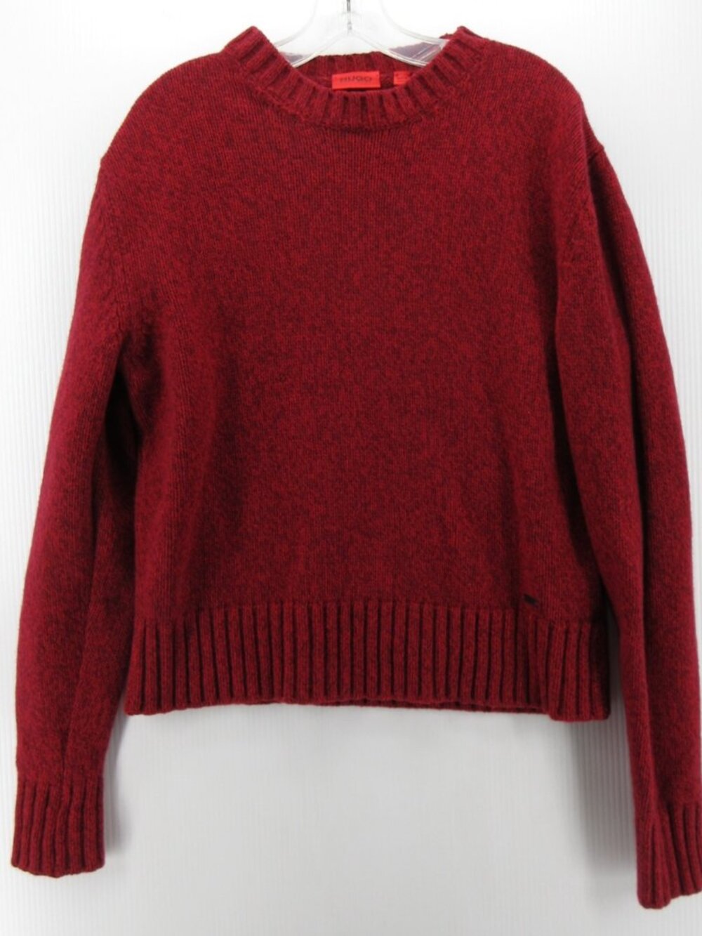 Hugo Boss Sweater Medium Wool Blend Pullover Ribbed Ragg Boxy Crewneck